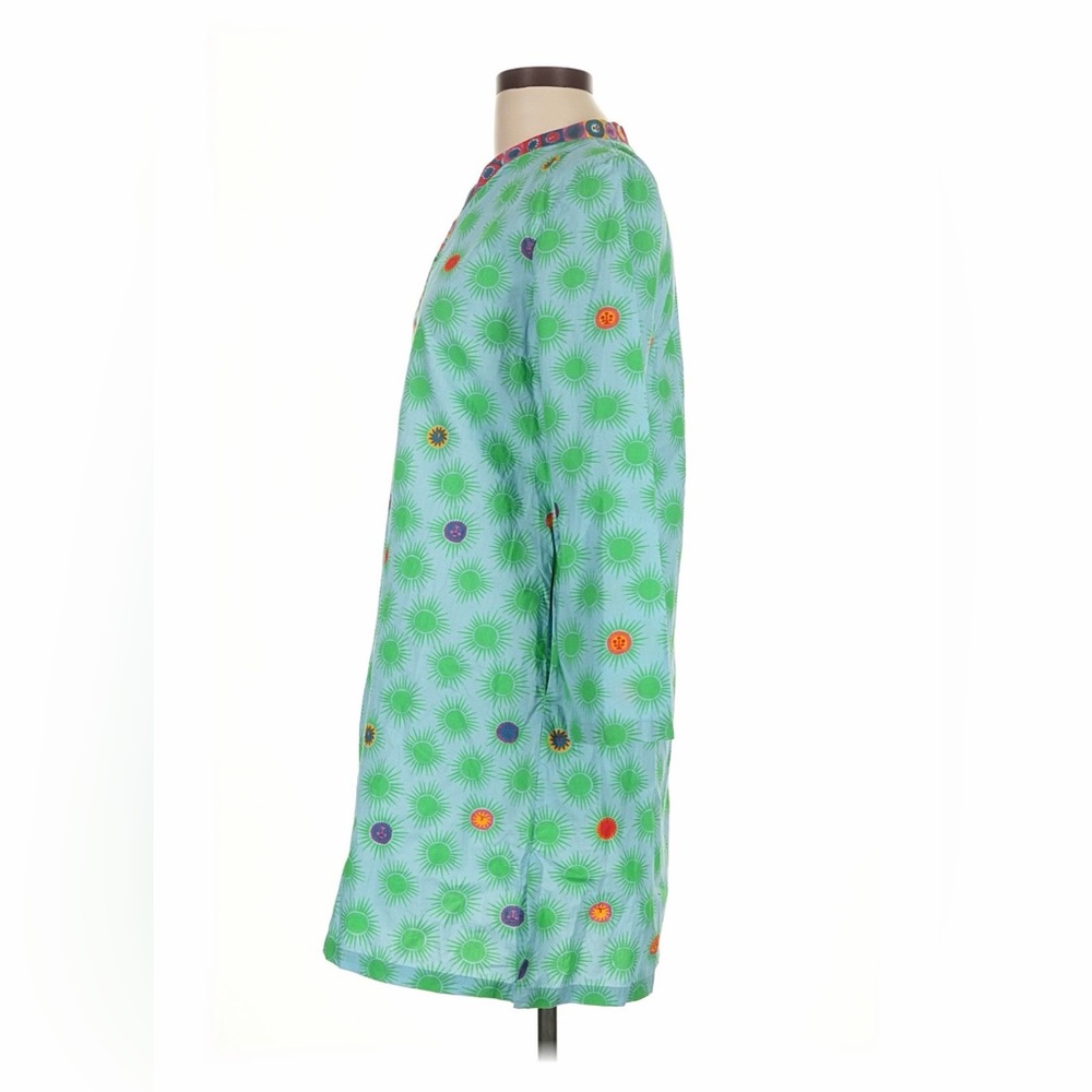 Emporio Sirenuse Sarah Smile Printed Cottonvoile Kaftan size 42 - Picture 7 of 9